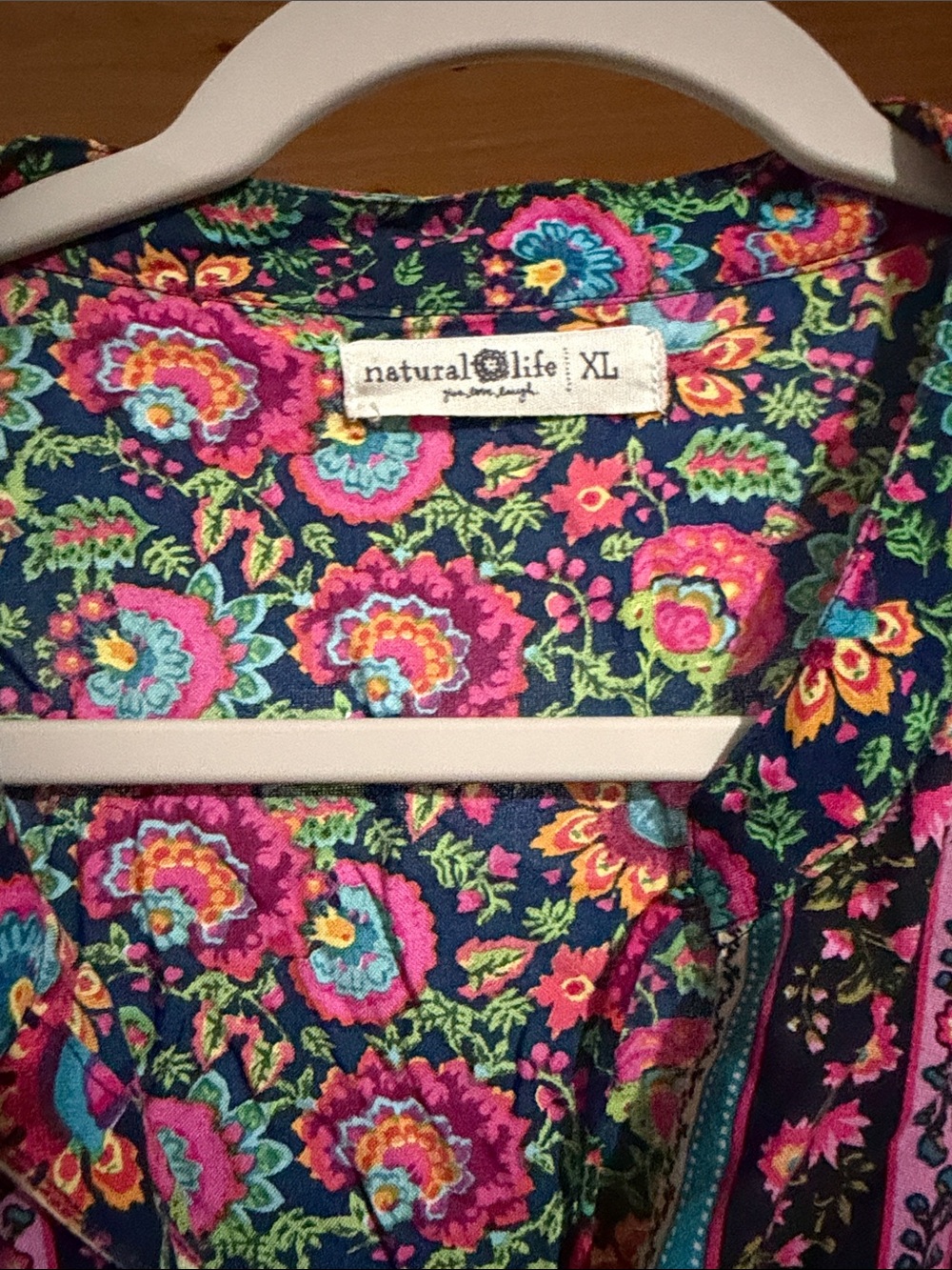 NATURAL LIFE Floral Boho Maxi Dress - Pink, Green & Black - Picture 2 of 3